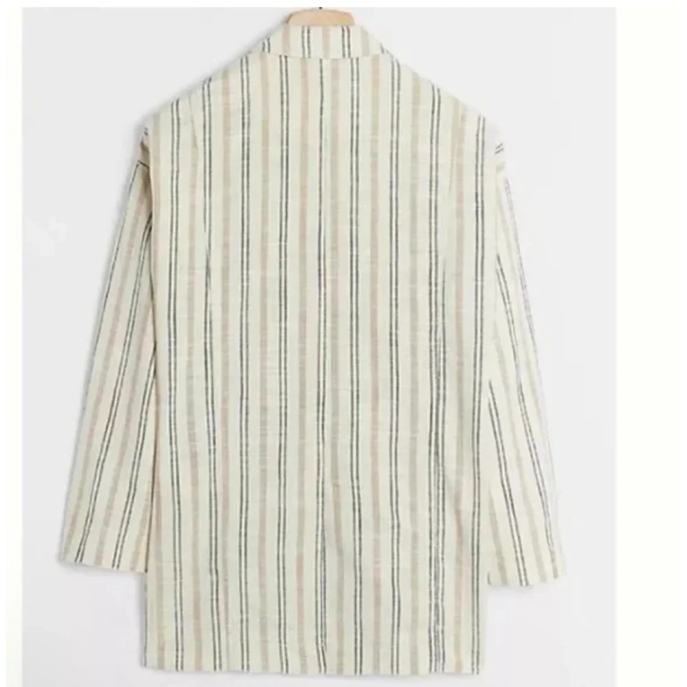 Maeve Boyfriend Blazer XS Multicolor Danielle Striped Oversized Double Breasted - Picture 2 of 11